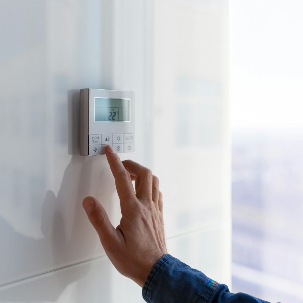 The air conditioning and heating control panel